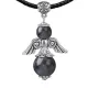Талисман Ангел-хранитель с натуральным камнем Лабрадор, цвет серебряный AH014-S