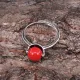 Безразмерное кольцо с вращающимся шариком, цвет красный KL269