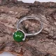 Безразмерное кольцо с вращающимся шариком, цвет зелёный KL270