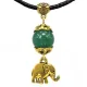 Амулет Мудрость, сила, защита (слон) с натуральным камнем нефрит, цвет золот. MKA028-1