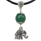 Амулет Мудрость, сила, защита (слон) с натуральным камнем нефрит, цвет серебр. MKA028-2