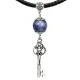 Амулет Ключ к счастью с натуральным камнем содалит, цвет серебр. MKA032-2