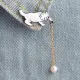 Значок Кошка с шариком, металл, эмаль 30х15мм ZN015