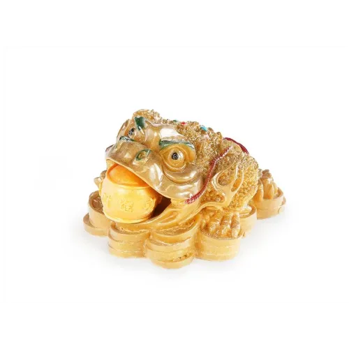 Чайная фигурка, меняющая цвет Золотая жаба с шаром