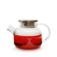 Стеклянный заварочный чайник с металлической крышкой Бочонок 900 мл