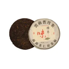 Китайский чай Шу Пуэр блин Запах Камфоры (завод Мэнхай Чажень Гуань), 2015 год 357 гр