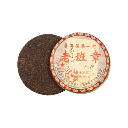 Китайский чай Шу Пуэр блин Лао бань Чжан (красный) (фаб. Цунь Минь, Юньнань Мэнхай), 2018 год 357 гр