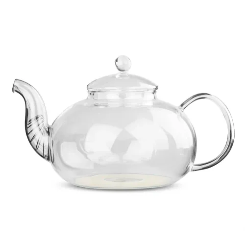 Стеклянный заварочный чайник из жаропрочного стекла для варки Смородина (с металлизированным дном) 1.5 л