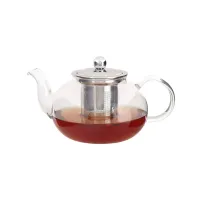 Стеклянный заварочный чайник Лондон с заварочной колбой из металла 600 мл