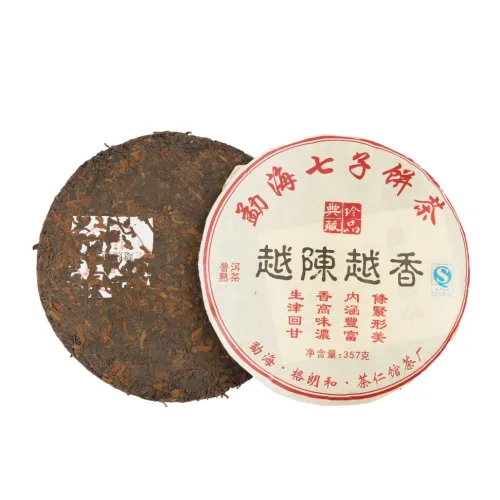 Китайский чай Шу Пуэр блин 357 гр Юэ Чэнь Юэ Сян (Чем старше, тем ароматнее) (Си Шуан Баньна, Юньнань) 2020г