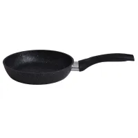 Сковорода с антипригарным покрытием литая 18 см Темный мрамор ТМ KUKMARA