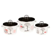 Набор эмалированной посуды 3 предмета цил Осенний парк-5-1-Люкс стиль