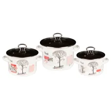 Набор эмалированной посуды 3 предмета цил Осенний парк-5-1-Люкс стиль
