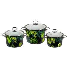 Набор эмалированной посуды 3 предмета цил Тропическая ночь-5-1-Элит