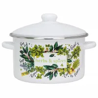 Кастрюля эмалированная 3 л Травы и специи – Эмаль