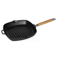 Сковорода-гриль чугунная со съемной ручкой 26х26 см ТМ Гардарика