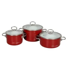 Набор эмалированной посуды 3 предмета №13 Bon Appetit вишня - Северсталь