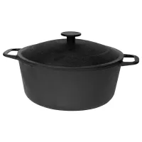 Кастрюля чугунная с двумя литыми ручками с крышкой 3 л ТМ Гардарика