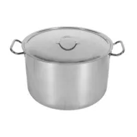 Кастрюля из нержавеющей стали цельнотянутая 30 л металлическая крышка ТРС-3 ТМ АМЕТ