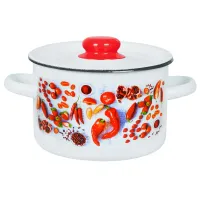 Кастрюля эмалированная цилиндрическая Паприка - TM Appetitе 2.9 л