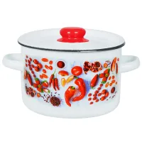 Кастрюля эмалированная цилиндрическая Паприка - TM Appetitе 4.5 л