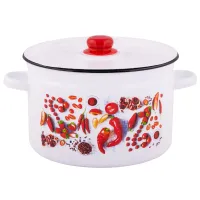 Кастрюля эмалированная цилиндрическая Паприка - TM Appetitе 7 л