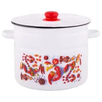 Кастрюля эмалированная цилиндрическая Паприка - TM Appetite 9 л