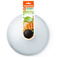 Крышка стеклянная литая пластиковая кнопка 18 см РУКАВ TM Appetite
