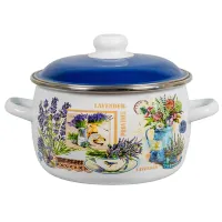 Кастрюля эмалированная сферическая Горная лаванда - Стальэмаль 4 л