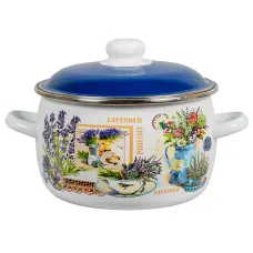 Кастрюля эмалированная сферическая Горная лаванда - Стальэмаль 4 л