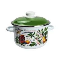 Кастрюля эмалированная цилиндрическая Вкусный компот - Стальэмаль 2 л