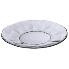 Тарелка стеклянная 20 см плоская BLACK DIAMOND - Стекло Дымка