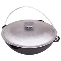 Казан чугунный походный 18 л Татарский алюминиевая крышка ТМ Гардарика