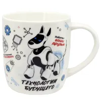 Кружка фарфоровая 360 мл бочка Robot 1 ТМ Rainbow