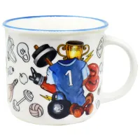 Кружка фарфоровая 390 мл цилиндр Fitness 1 ТМ Rainbow