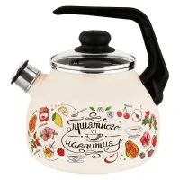 Чайник эмалированный 3 л со свистком Приятного аппетита ТМ Appetite