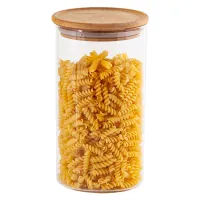 Банка стеклянная круглая бамбуковая крышка штаб Studio - TM Appetite 1 л