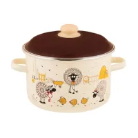 Кастрюля эмалированная цилиндрическая Подворье 5.5 л ТМ Appetite