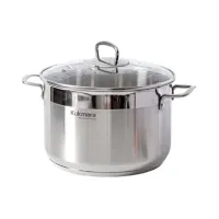 Кастрюля из нержавеющей стали со стеклянной крышкой 6 л ORION ТМ KUKMARA