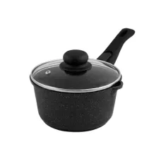 Кастрюля-ковш с антипригарным покрытием литой 1.3 л съемная ручка стеклянная крышка Оптима ТМ Традиция