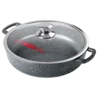 Жаровня с антипригарным покрытием литая 26/7 см стекл/кр Гранит ТМ Горница