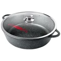 Жаровня с антипригарным покрытием литая 28/9,5 см стекл/кр Гранит ТМ Горница