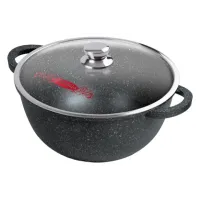 Казан с антипригарным покрытием литой 8 л 30 см стекл/кр Гранит ТМ Горница