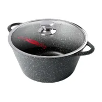 Кастрюля с антипригарным покрытием литая 3 л стекл/кр Гранит ТМ Горница