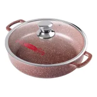 Жаровня с антипригарным покрытием литая 24/7 см стекл/кр Шоколад ТМ Горница