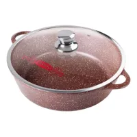 Жаровня с антипригарным покрытием литая 30/9,5 см стекл/кр Шоколад ТМ Горница