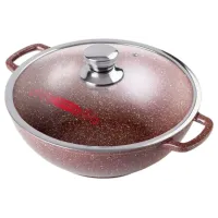 Казан с антипригарным покрытием литой 4 л стеклянная крышка Шоколад ТМ Горница