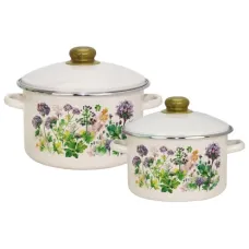 Набор эмалированной посуды 2 предмета Адель цил (3,0л; 5,5л)