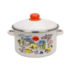 Кастрюля эмалированная цилиндрическая Греческая кухня мет/об 4 л