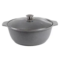 Кастрюля-жаровня с антипригарным покрытием со стеклянной крышкой 3 л ТМ KUKMARA